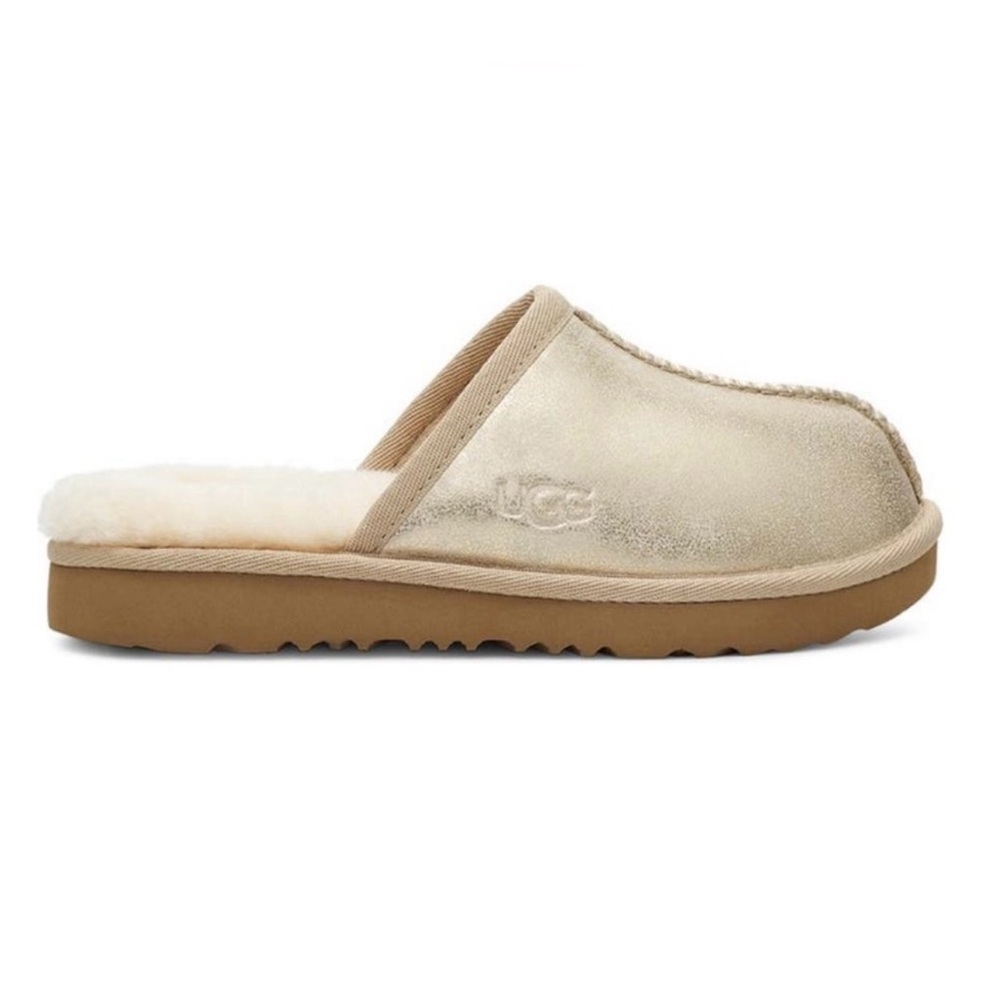 UGG Metallic Gold Tan Slippers